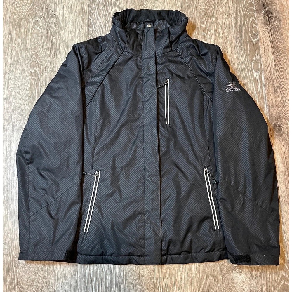 ZeroXposur Women's XL Black Winter Ski Snowboard Jacket Waterproof Zip Pockets